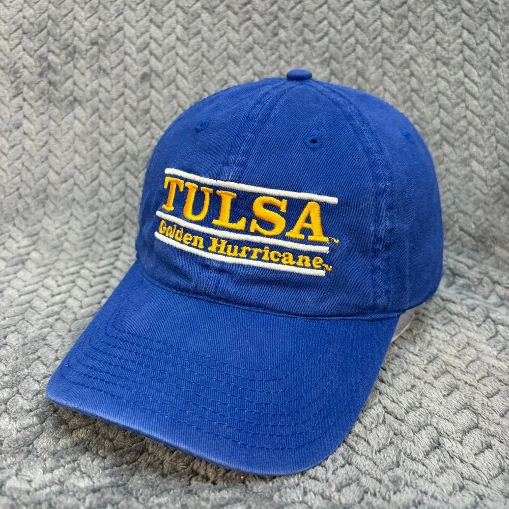 The Game Tulsa Golden Hurricane Hat Mens Blue Adjustable Strapback Cap 0872